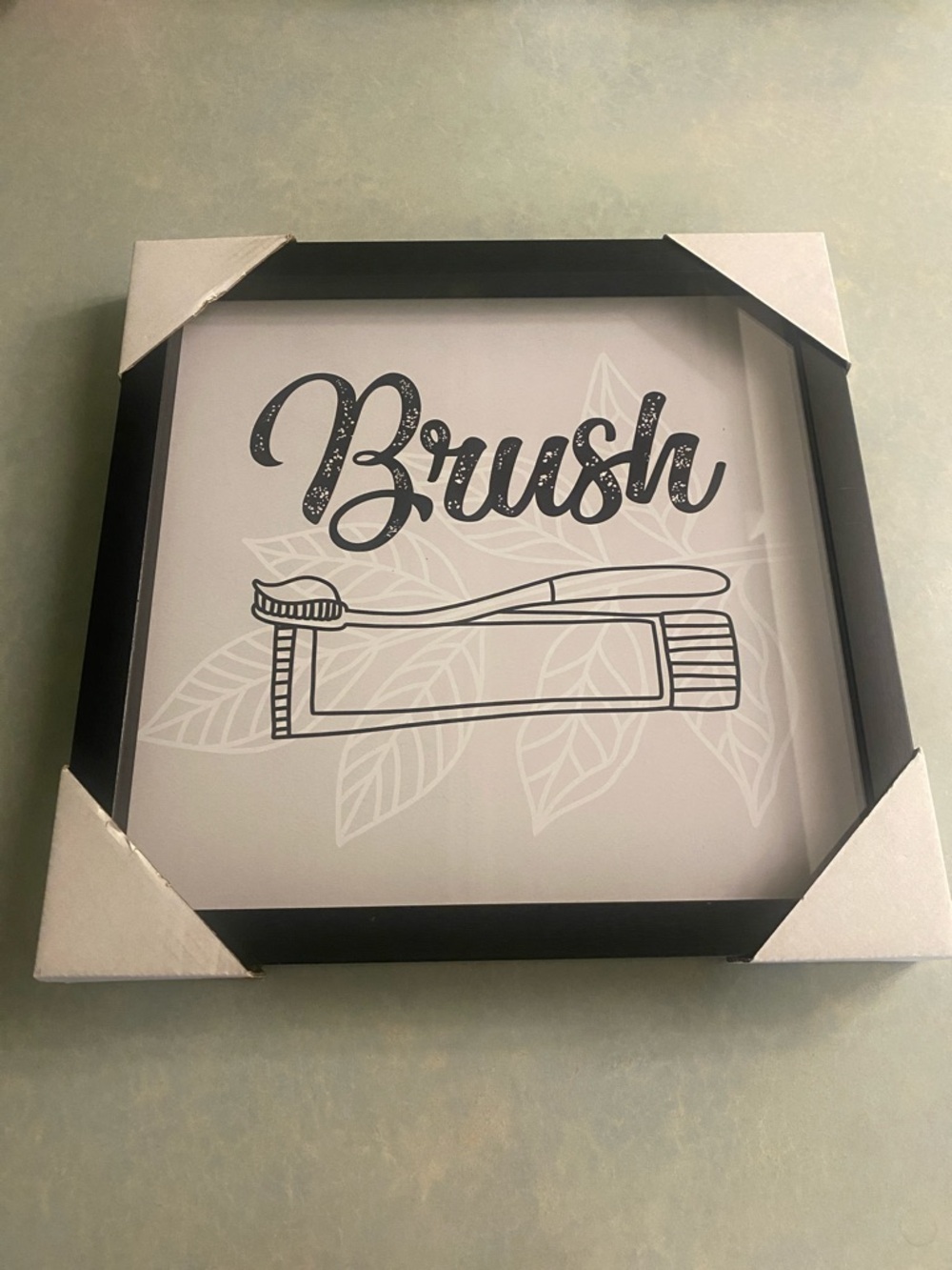 Bathroom Wall Art - 'Brush' Black Framed Print